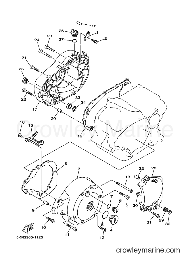 Yamaha Motors XVS250 (5KR5) [110] - CRANKCASE COVER 1