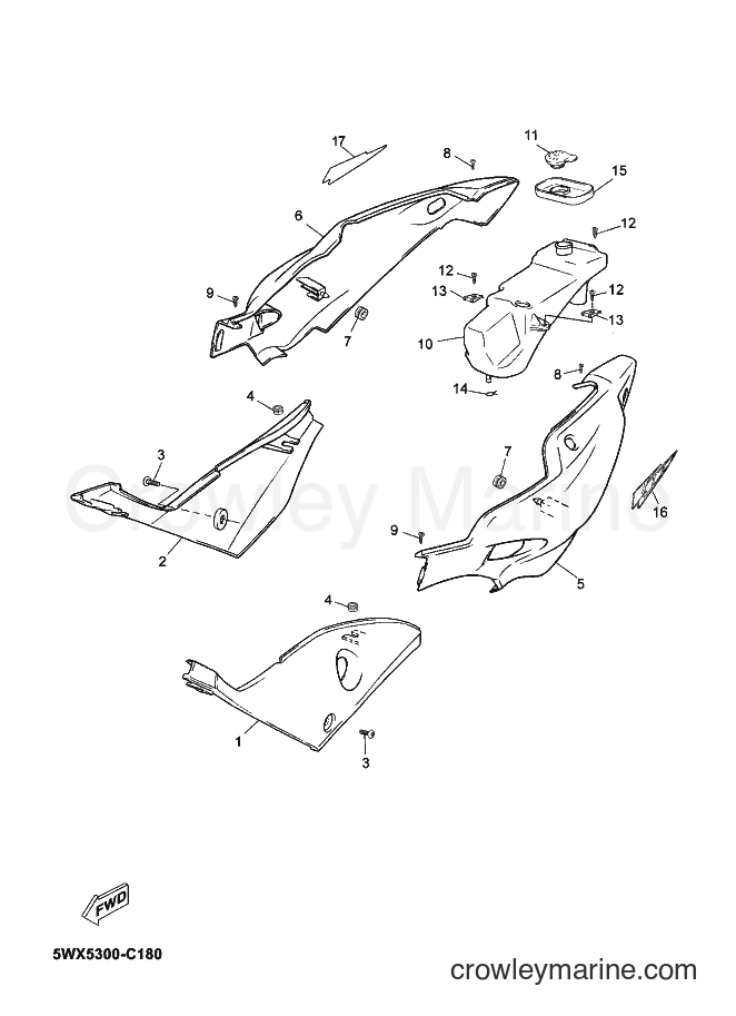 2004 Scooter TZR50 - TZR50 (5WX5) [030] - SIDE COVER