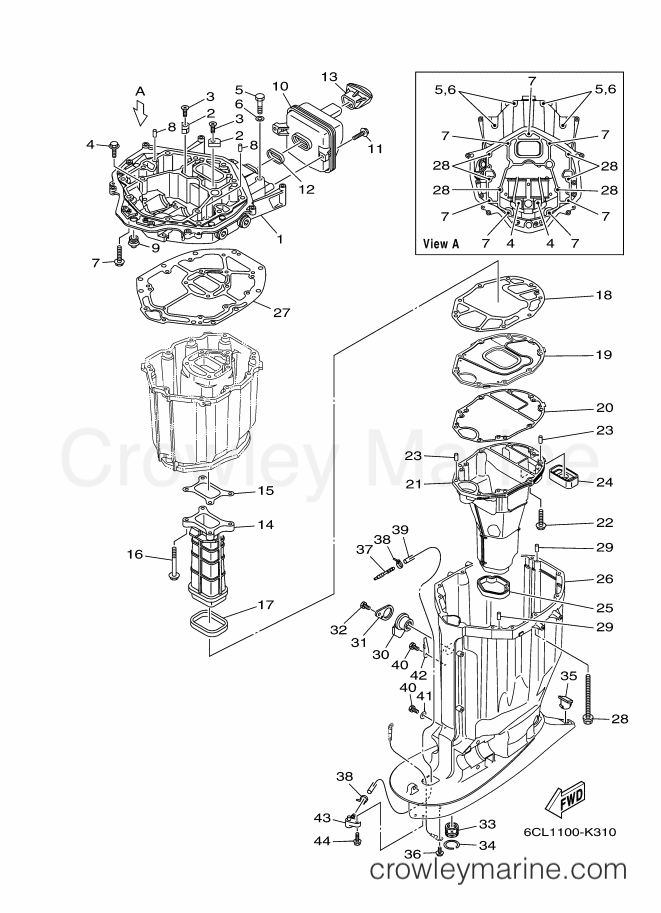 Yamaha Motors F225XCA-2011 (6CL1) [030] - UPPER CASING