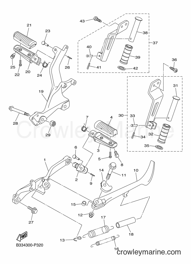 Yamaha Motors XVS950CR (B33E) [010] - STAND & FOOTREST