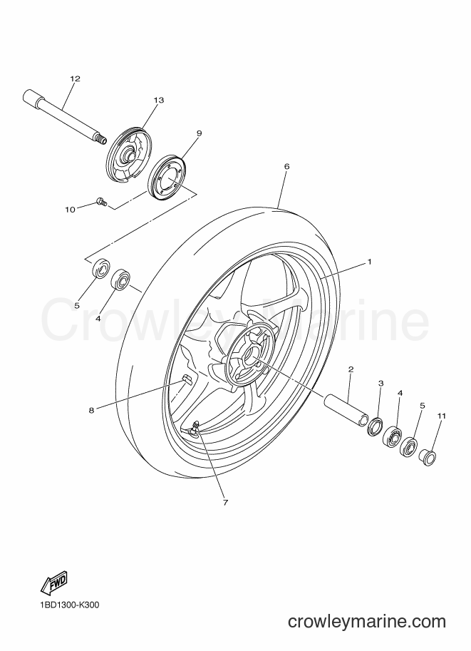 2012 Street Bike FZ8-SA - FZ8-SA (1BD2) [050] - FRONT WHEEL