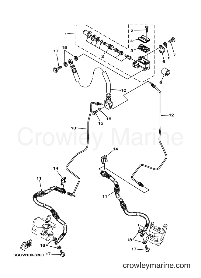 1999 ATV YFZ350 - YFZ350 (5FK3) [010] - FRONT MASTER CYLINDER