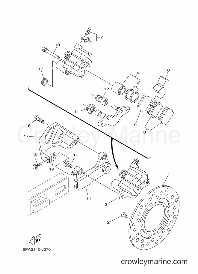2010 Dirt Bike YZ85 - YZ85 (5PAS) [050] - REAR BRAKE CALIPER