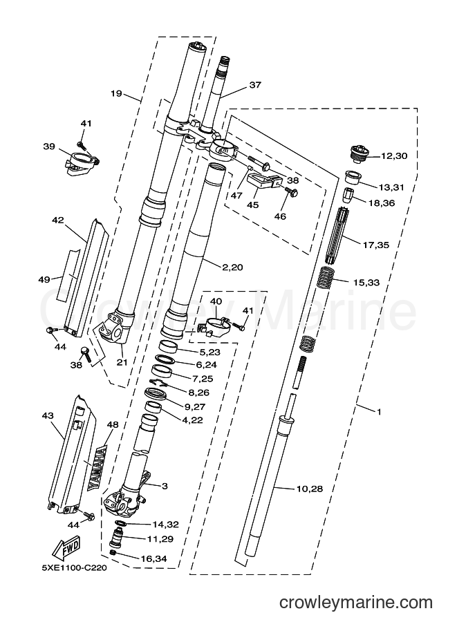 2004 Dirt Bike YZ125 - YZ125 (5XE2) [030] - FRONT FORK