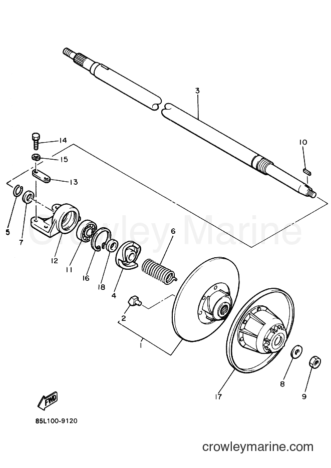 Yamaha Motors CS340E (8BE7) [020] - SECONDARY SHEAVE