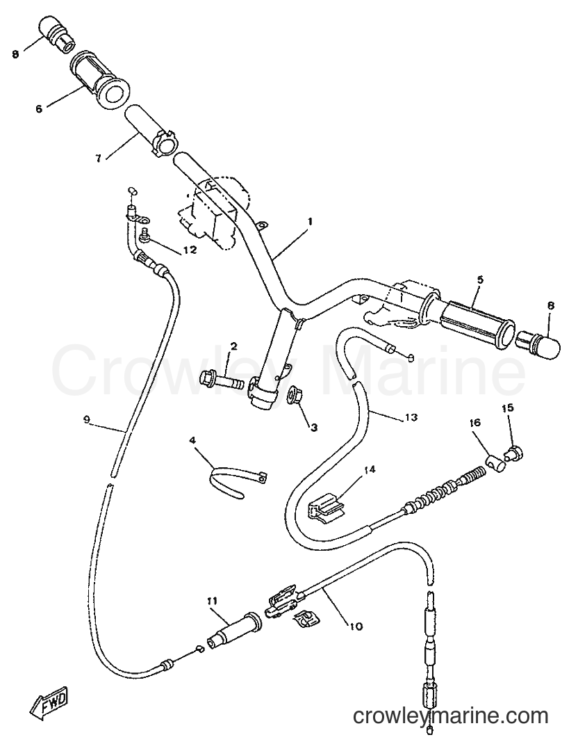 Yamaha Motors YA50R (4PC6) [999] - STEERING HANDLE & CABLE