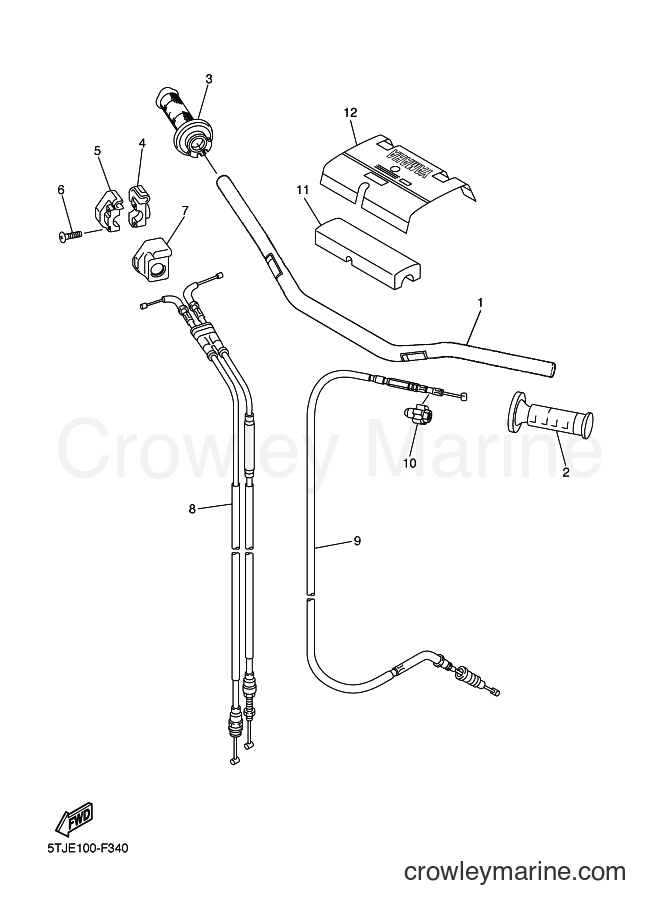 2011 Dirt Bike WR450F - WR450F (1HB3) [010] - STEERING HANDLE & CABLE