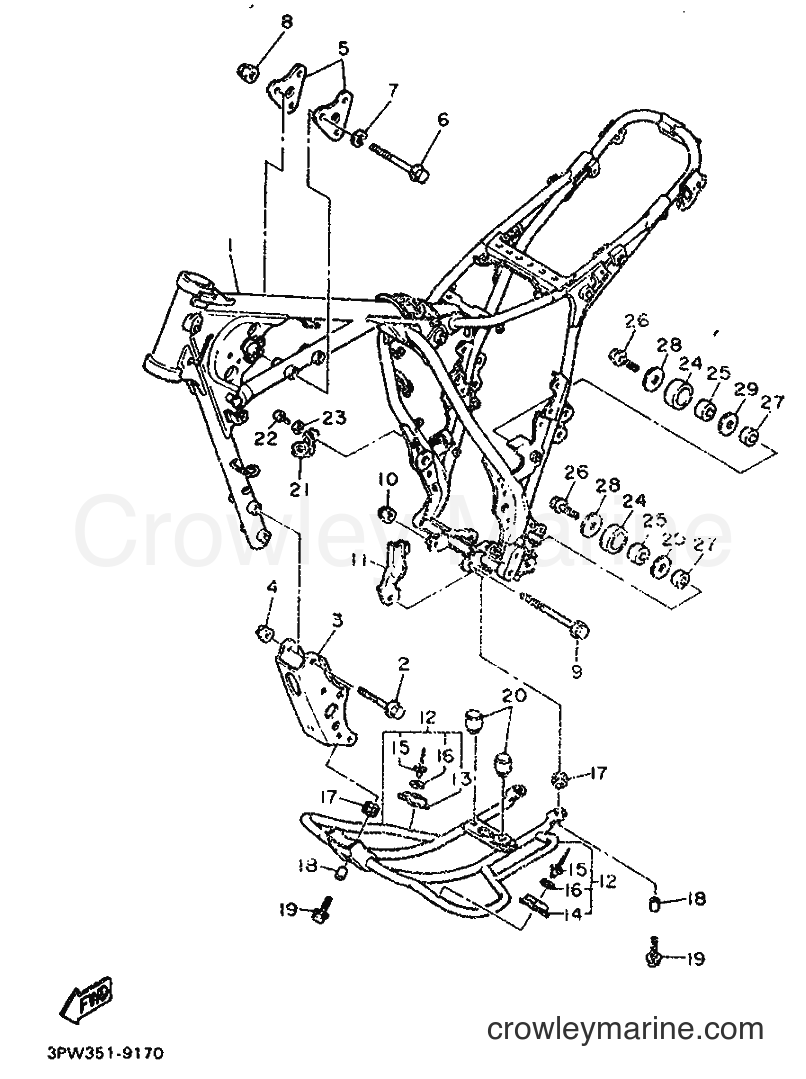 1989 Dirt Bike XT600 - XT600 (3PX1) [999] - FRAME