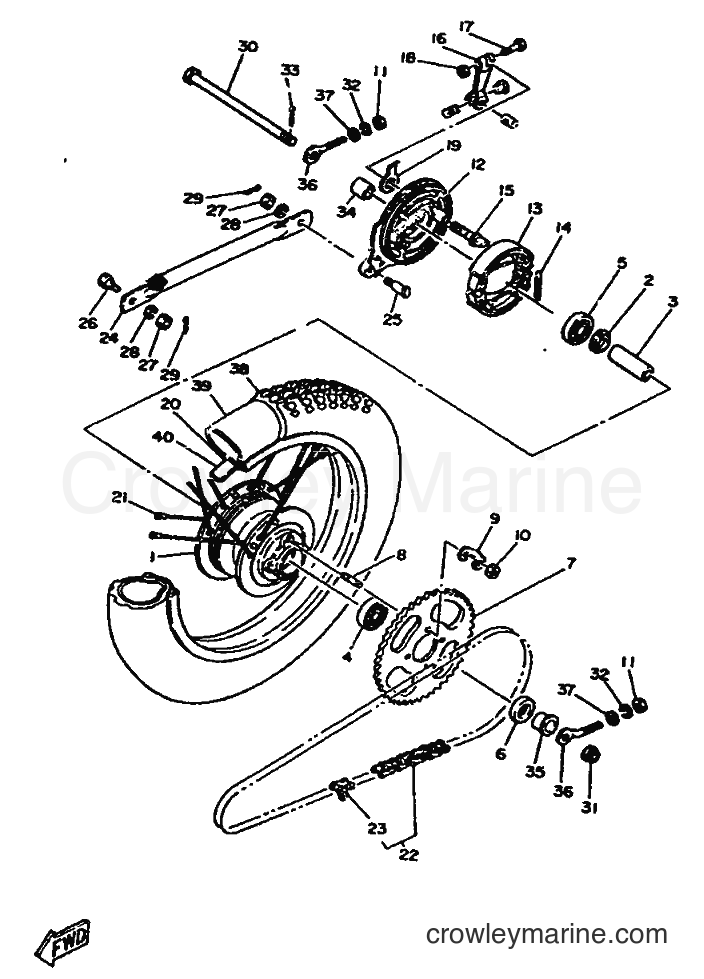 1987 Scooter DT75 - DT75 (2RY) [999] - REAR WHEEL