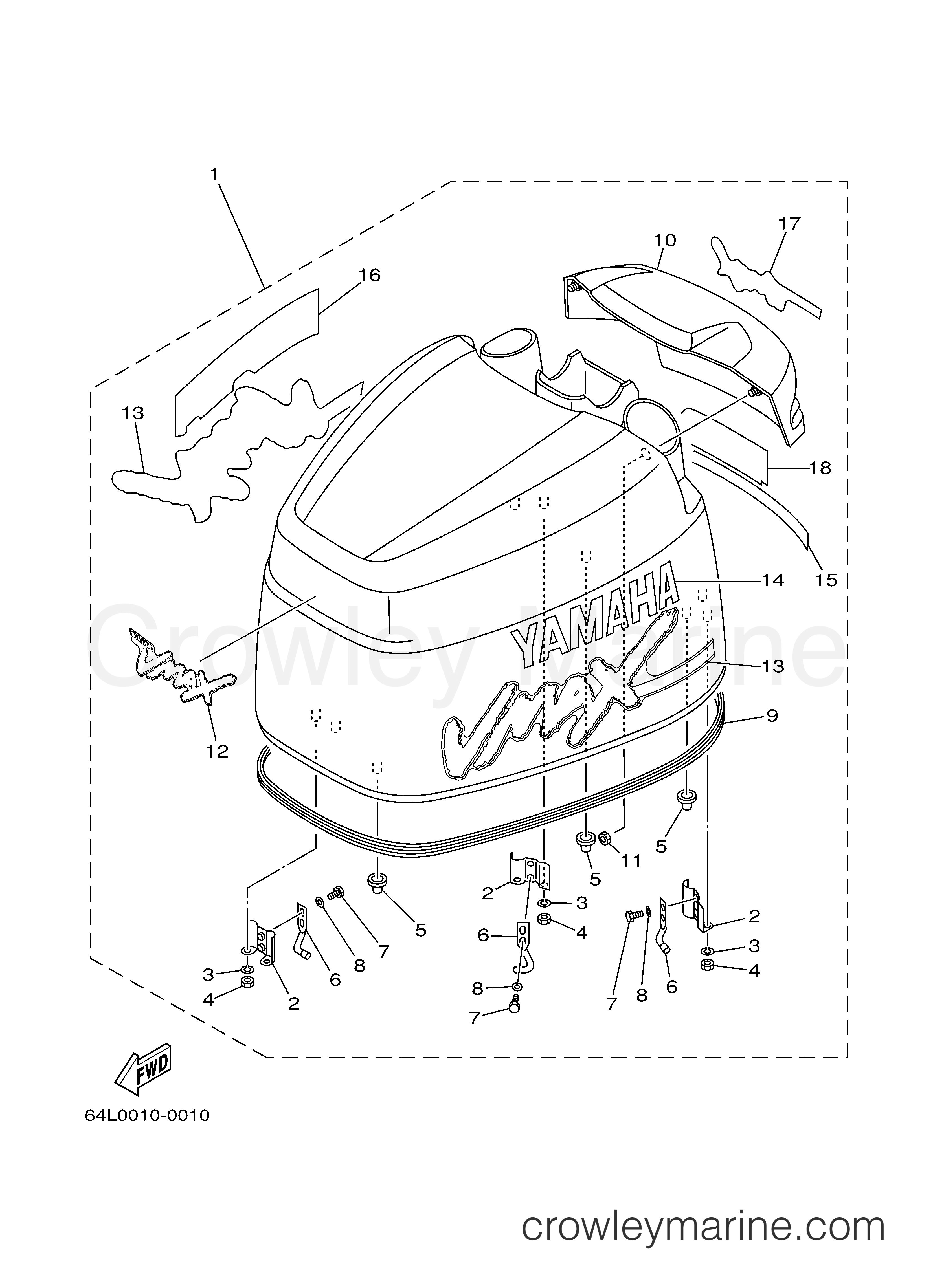 Yamaha Motors V150TLRY - TOP COWLING