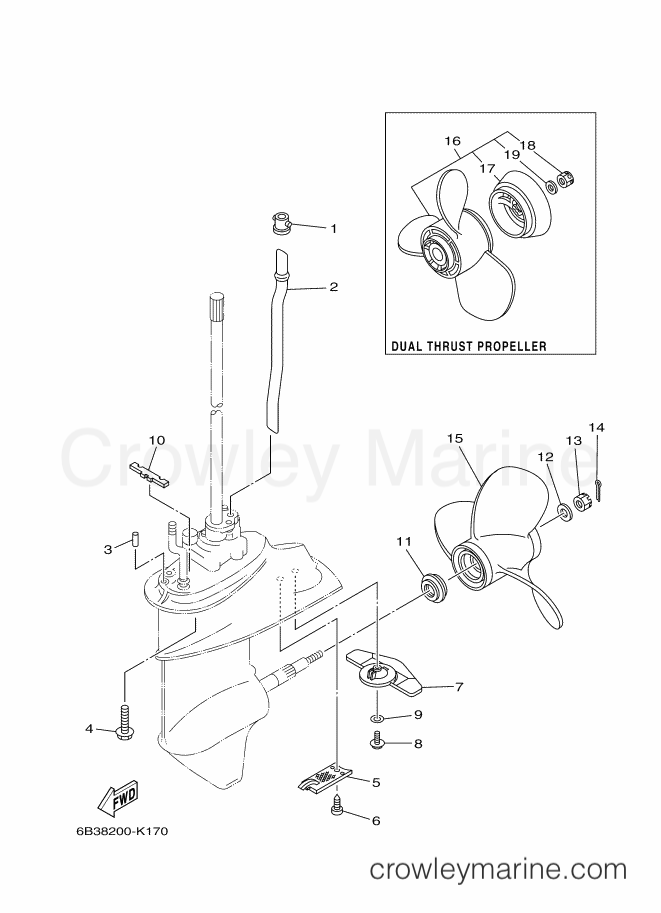 Yamaha Motors E15DMHS (6B49) [230] - LOWER CASING & DRIVE 2