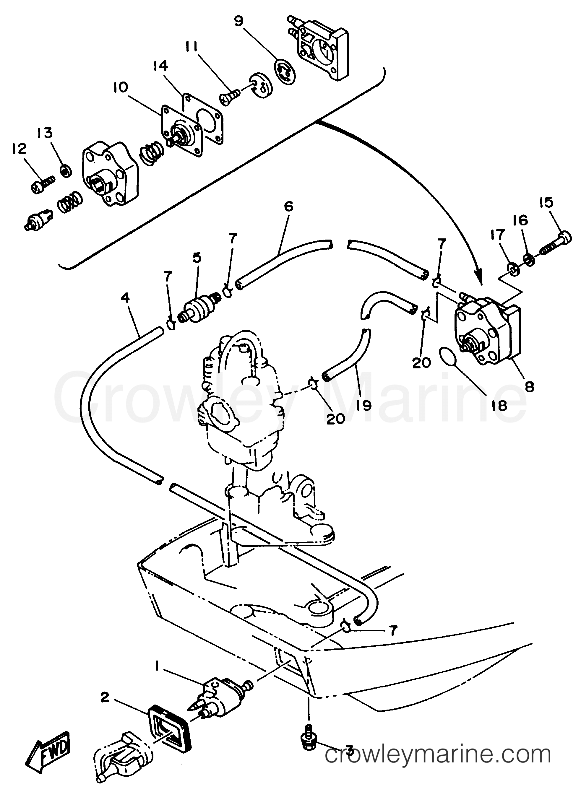 FUEL 1997 Yamaha Outboard 9.9hp T9.9EXHV Crowley Marine