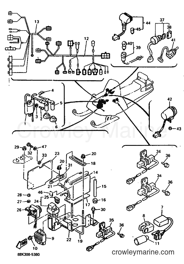 1995 Snowmobile VT480TF - VT480TF (88K5) [010] - ELECTRICAL 1