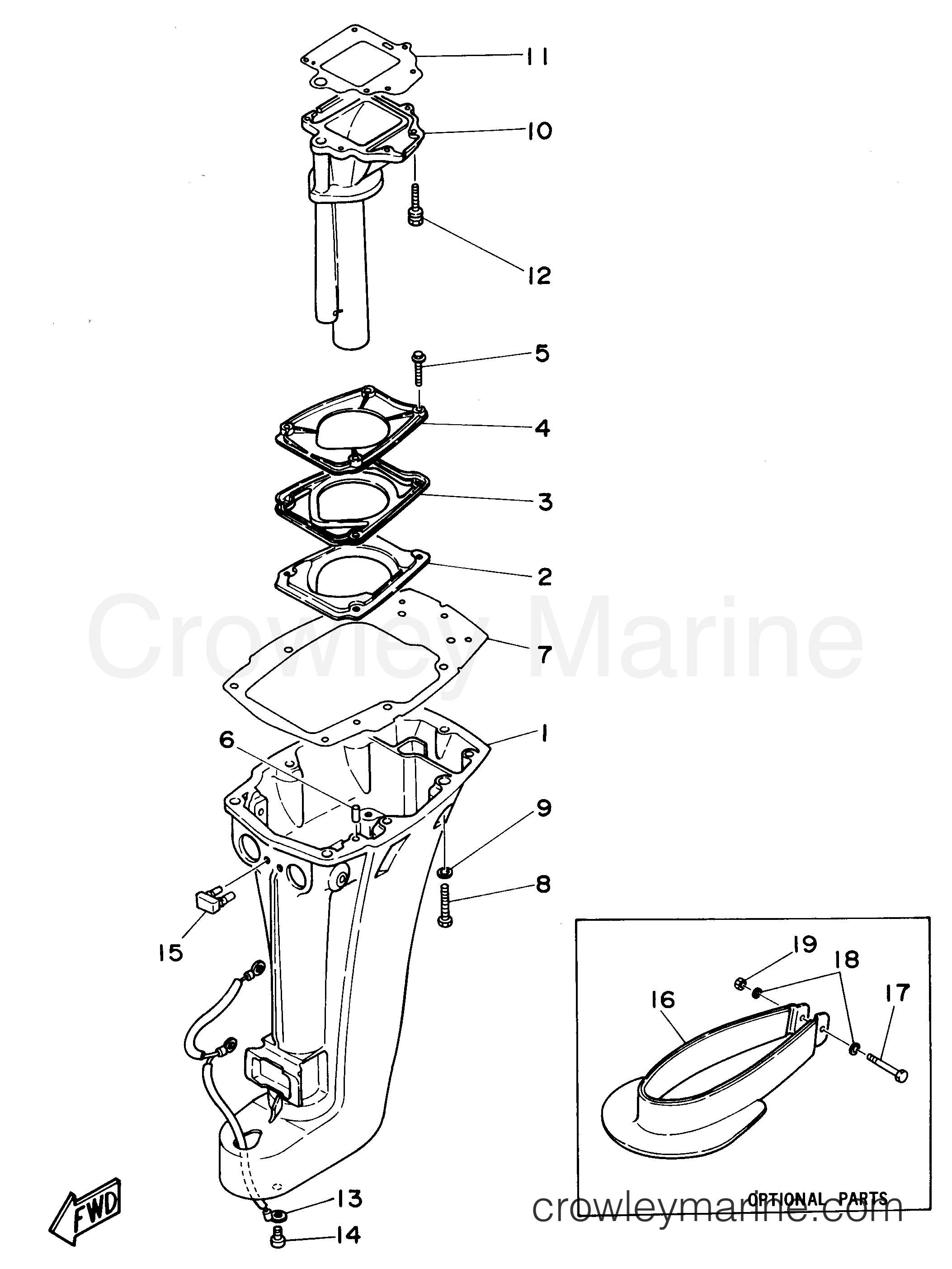 Yamaha Motors 15MLHT - UPPER CASING
