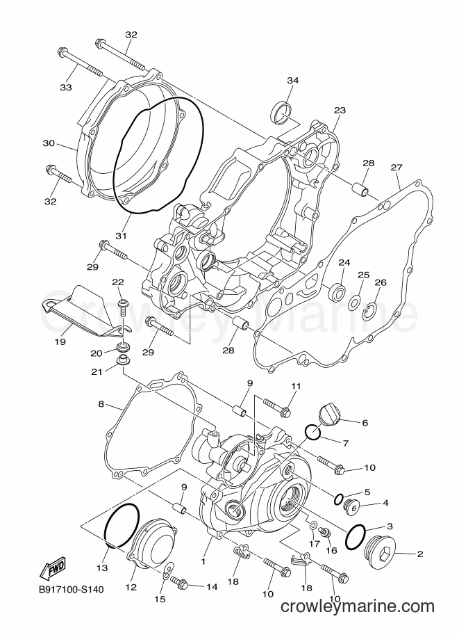 2018 Dirt Bike YZ450FX - YZ450FX (B91C) [010] - CRANKCASE COVER 1
