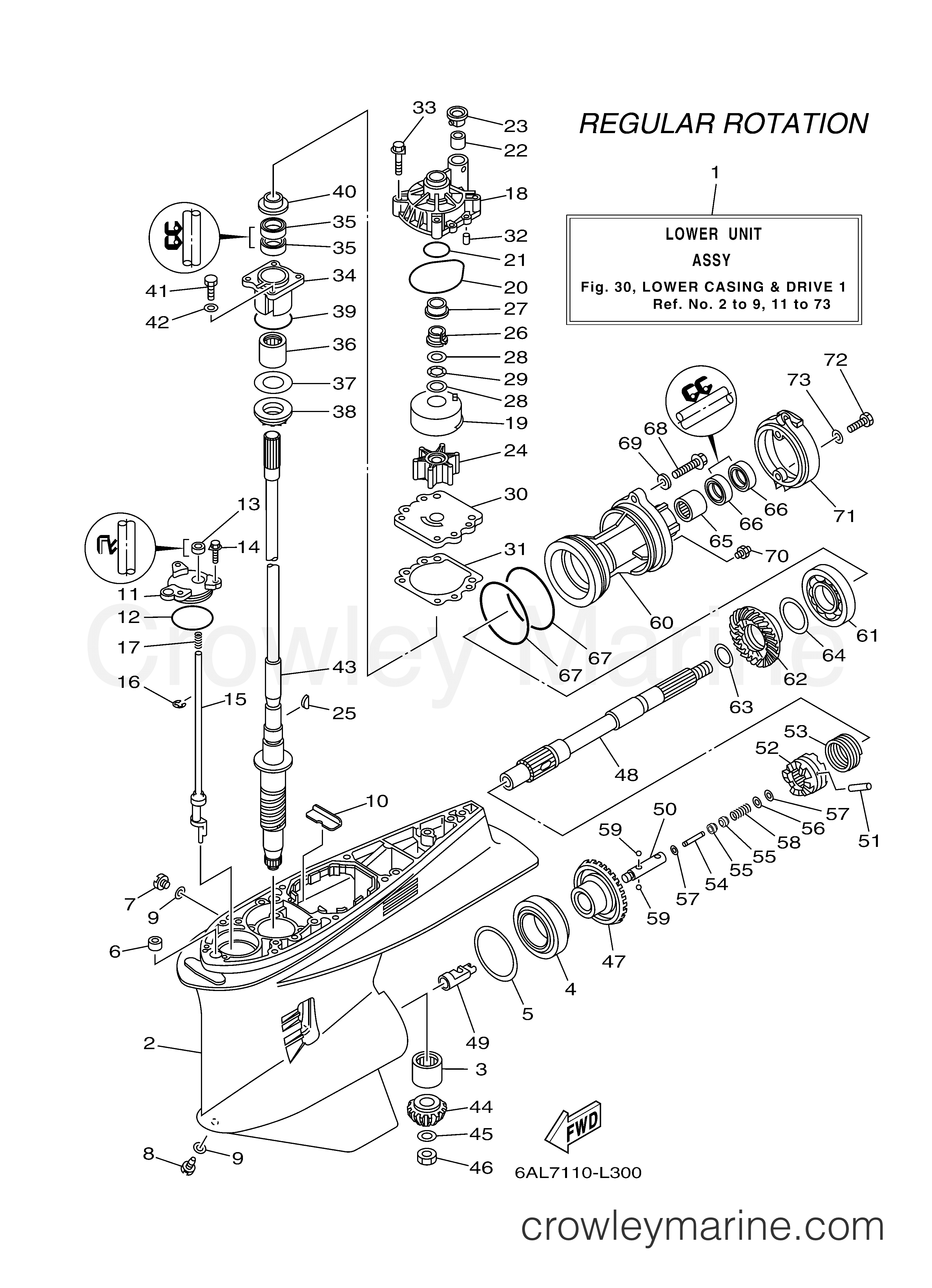 Yamaha Motors F225XA - LOWER CASING DRIVE 1