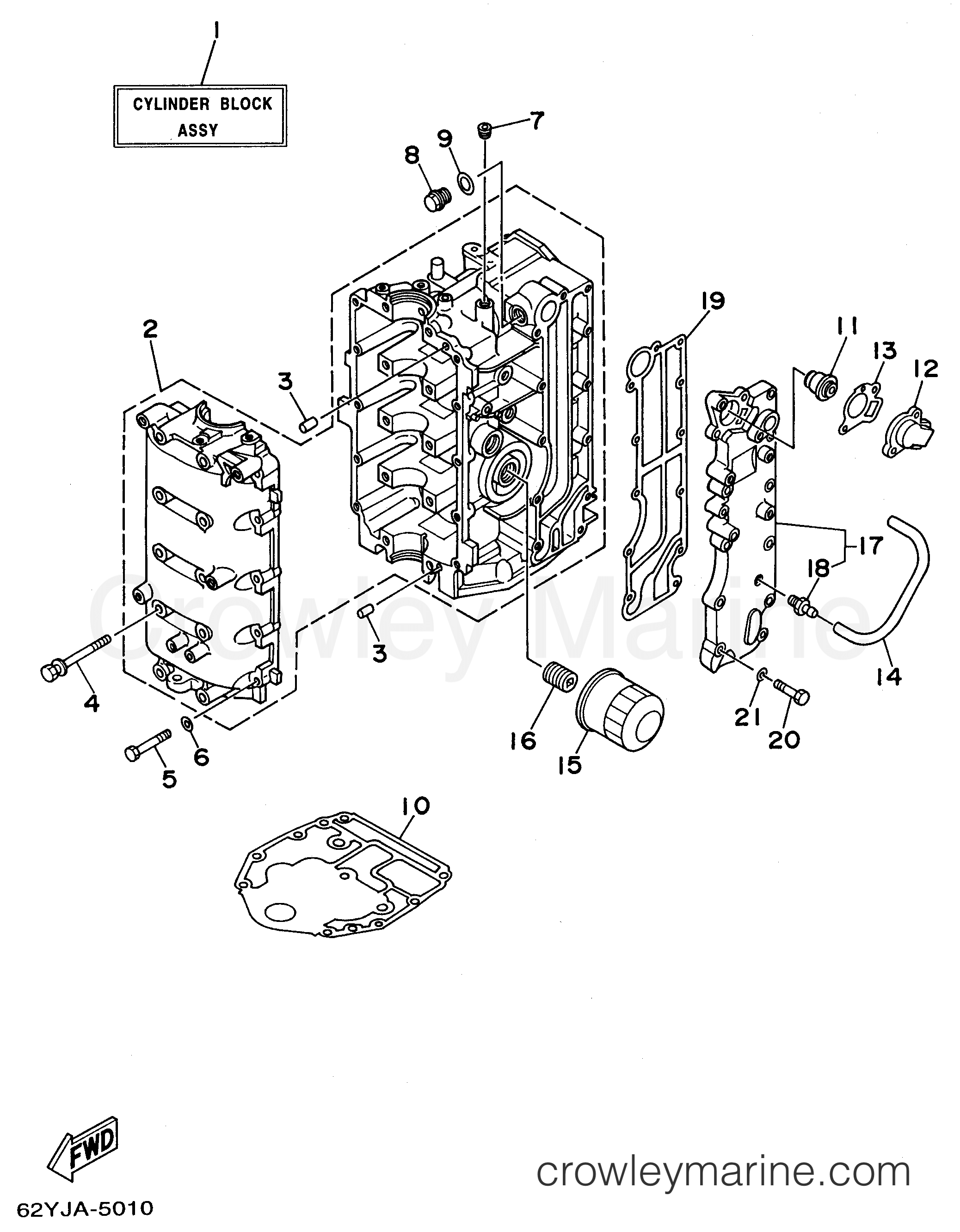 Yamaha Motors F50TLRU - CYLINDER CRANKCASE