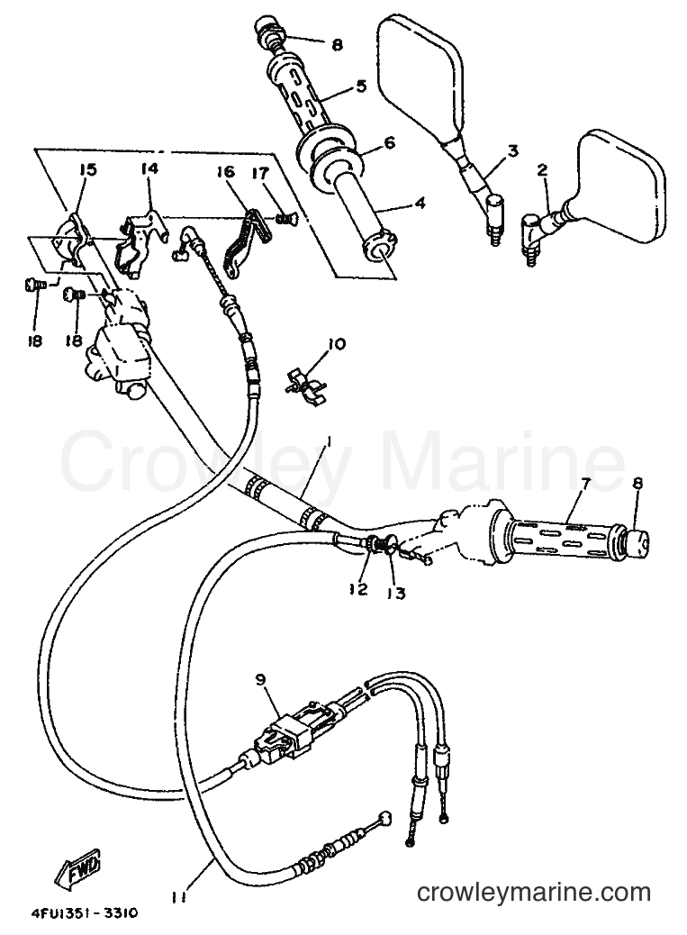 1993 Dirt Bike TDR125 - TDR125 (4GW1) [999] - STEERING HANDLE & CABLE