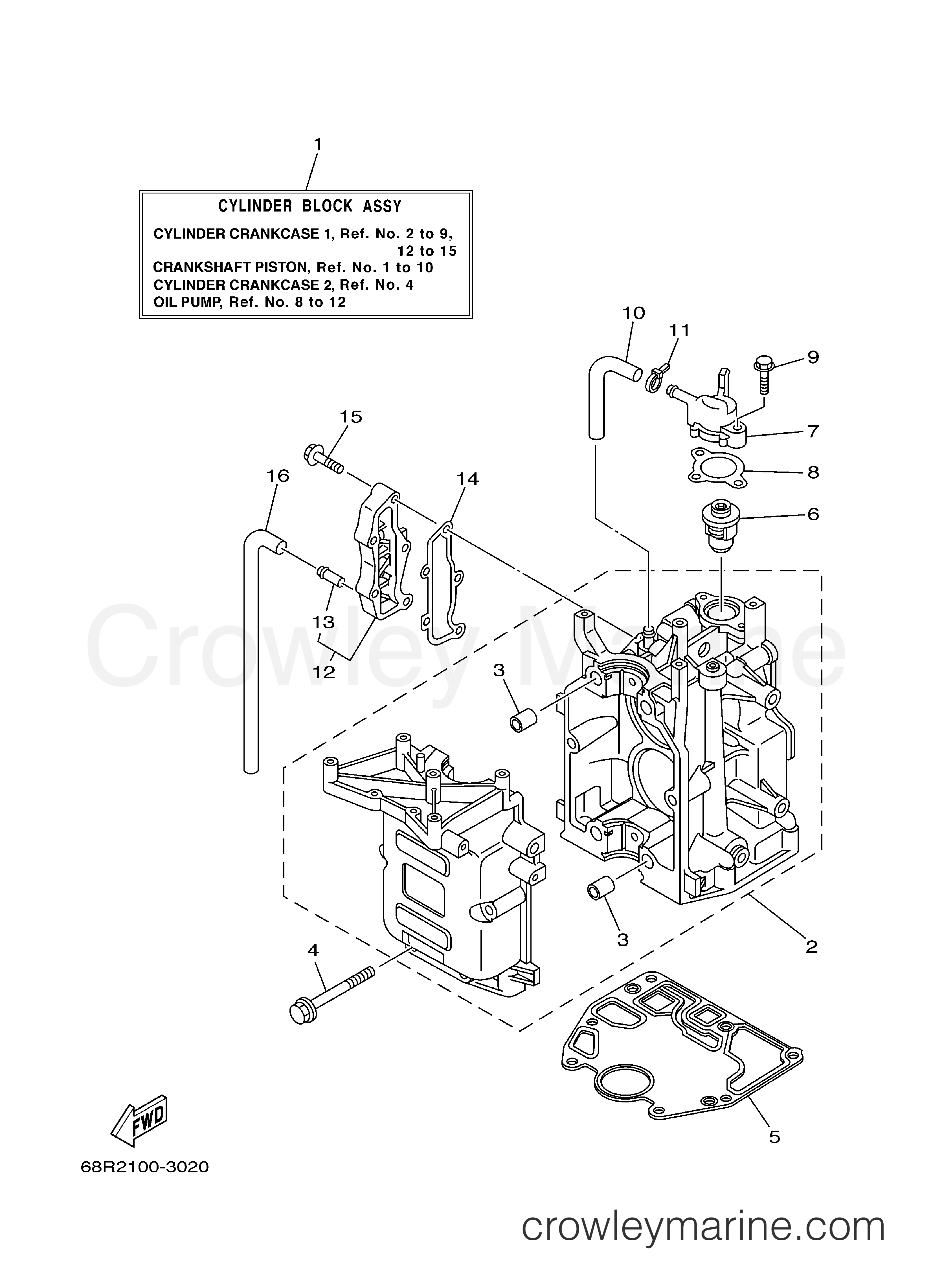 Yamaha Motors T8PLRC - CYLINDER CRANKCASE 1