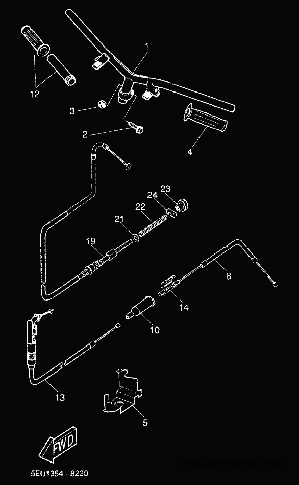 2000 Scooter YH50 - YH50 (5FV3) [020] - STEERING HANDLE & CABLE