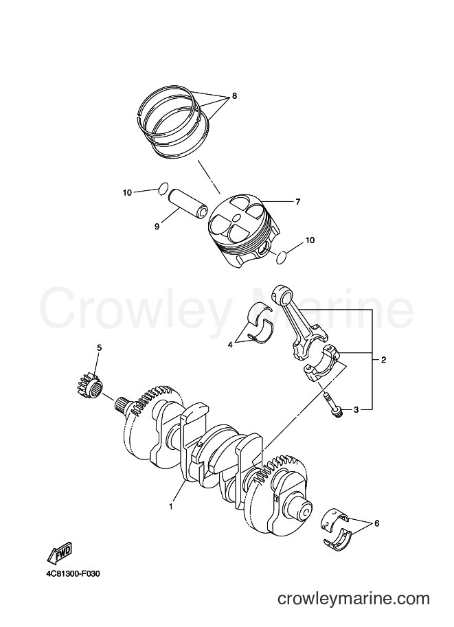 2008 Sport Bike YZF-R1 - YZF-R1 (4C88) [010] - CRANKSHAFT & PISTON
