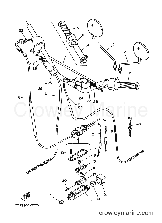 2007 Dirt Bike DT175 - DT175 (3TSL) [010] - STEERING HANDLE & CABLE