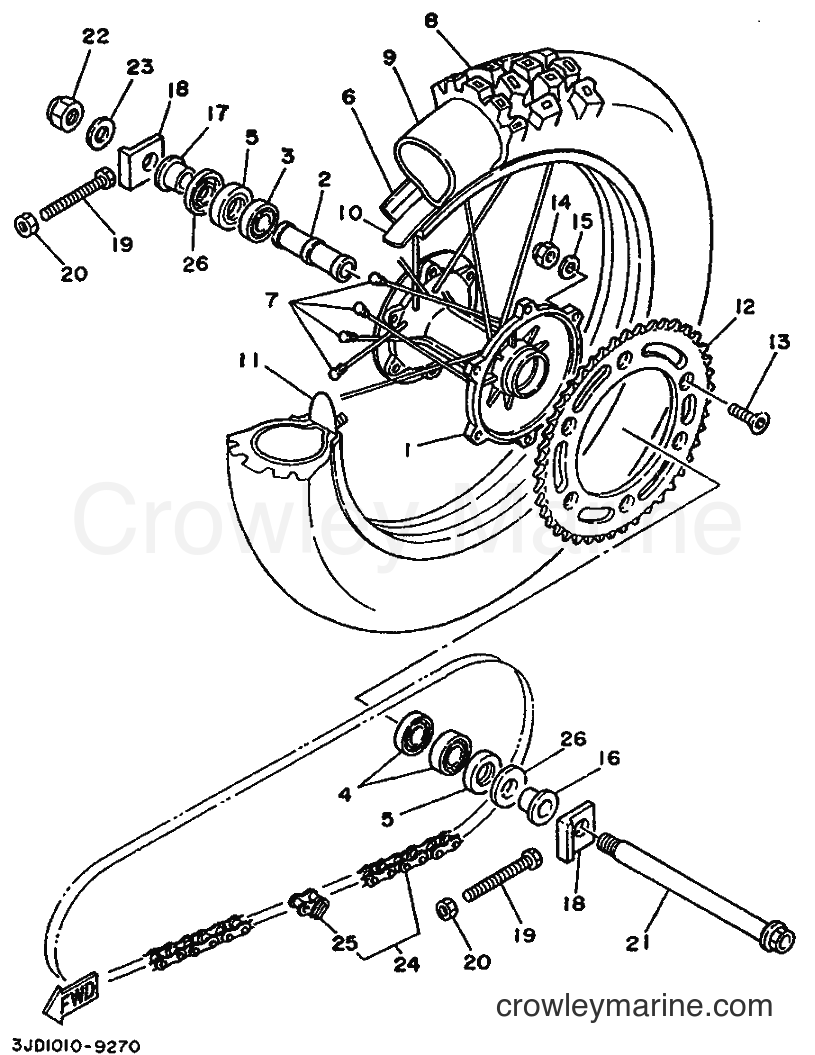 Yamaha Motors YZ125 (3JD1) [99A] - REAR WHEEL