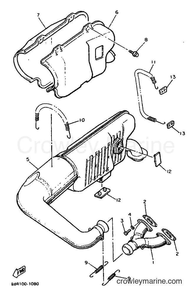 1991 Snowmobile EX570E - EX570E (88S1) [010] - EXHAUST