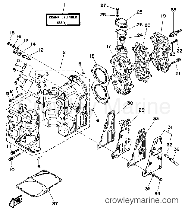 Yamaha Motors 25LF - CRANKCASE CYLINDER