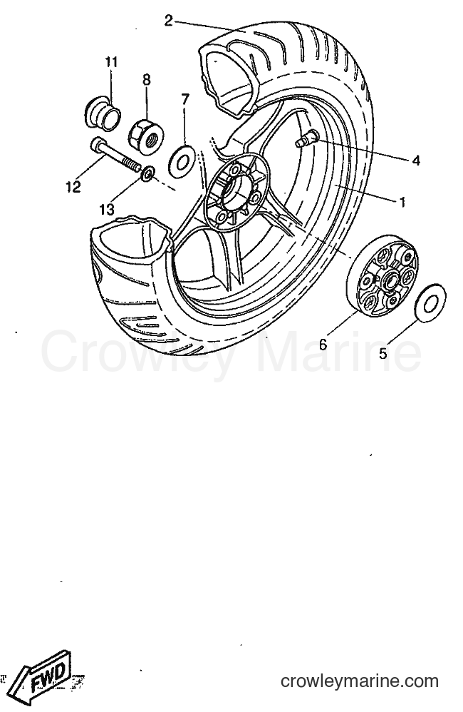 1997 Scooter YQ50 - YQ50 (5BS1) [999] - REAR WHEEL