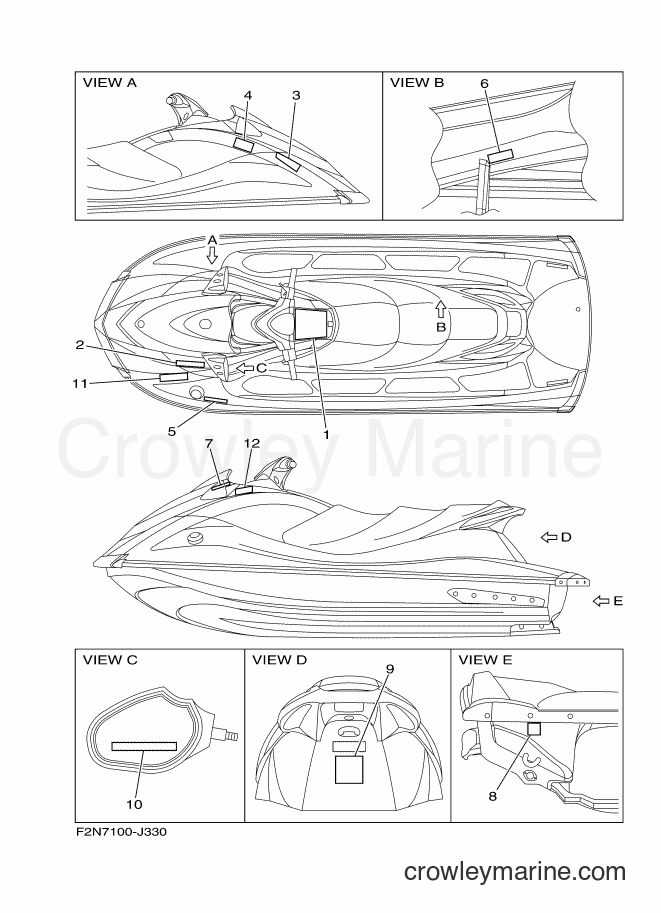 Yamaha Motors VX1100C-L (F2NU) [010] - IMPORTANT LABELS 2