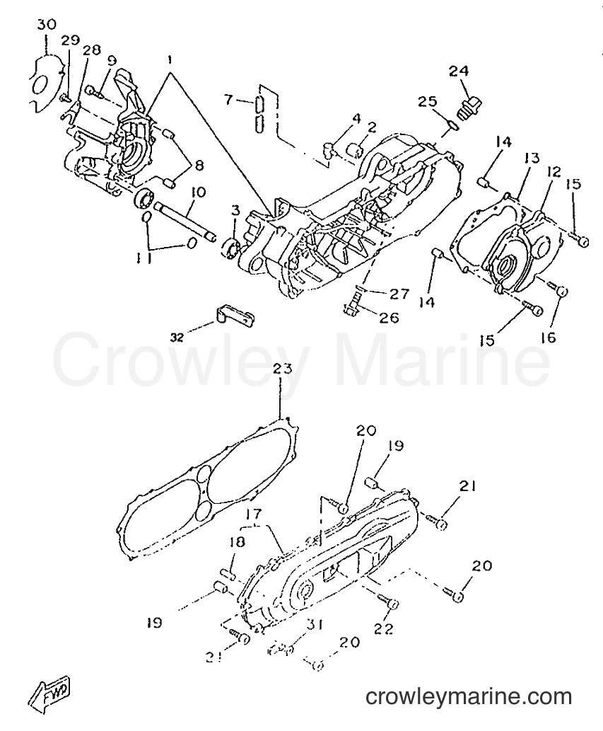1996 Scooter CW50RSP - CW50RSP (4UR3) [999] - CRANKCASE