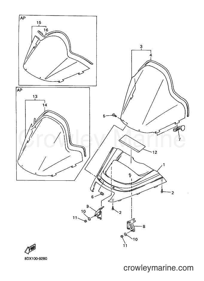1999 Snowmobile VT500XL - VT500XL (8DX1) [030] - WINDSHIELD