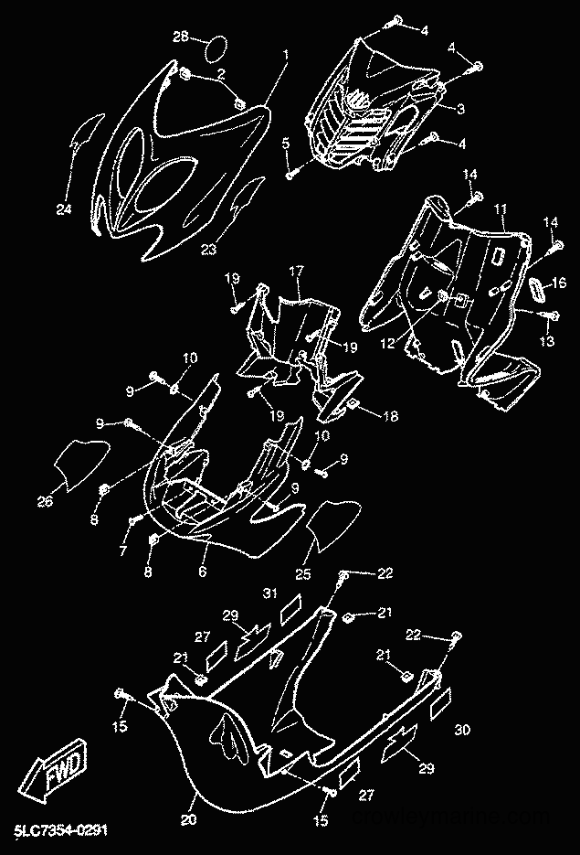 2000 Scooter YQ50L - YQ50L (5KH7) [010] - LEG SHIELD