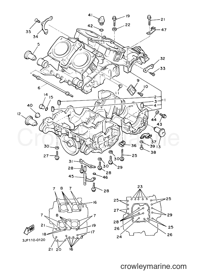 Yamaha Motors VMX12 (5GKB) [01A] - CRANKCASE