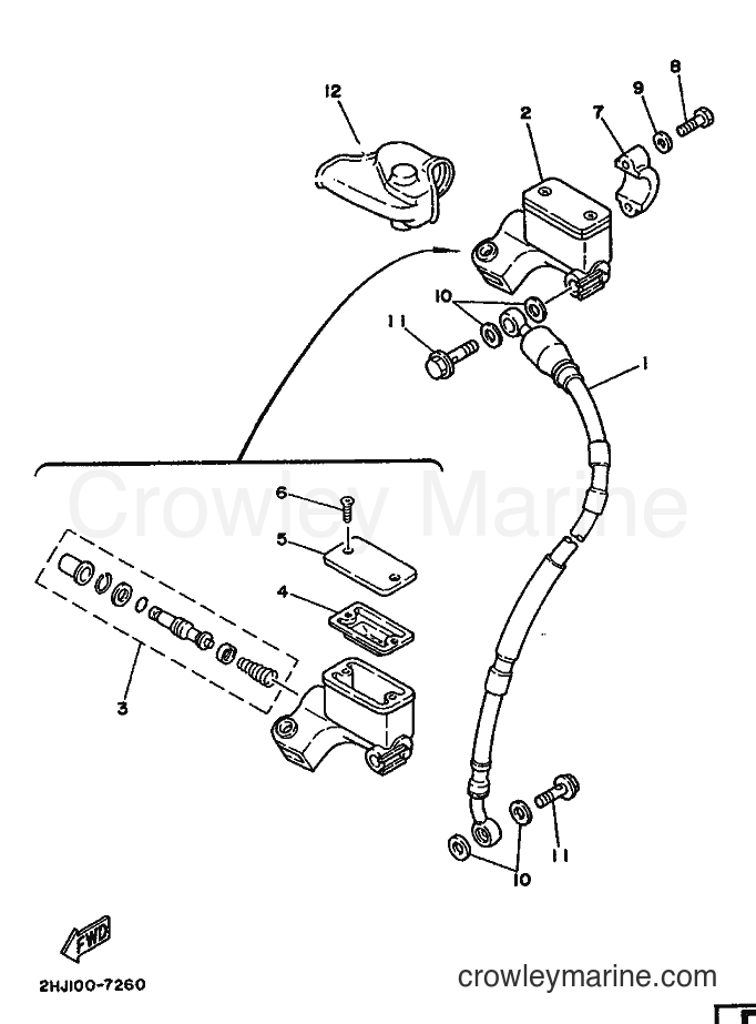 1988 Dirt Bike YZ250 - YZ250 (2VM0) [030] - FRONT MASTER CYLINDER