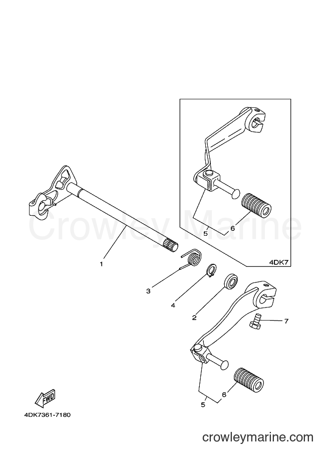 1997 Dirt Bike DT125R - DT125R (4DJ7) [010] - SHIFT SHAFT