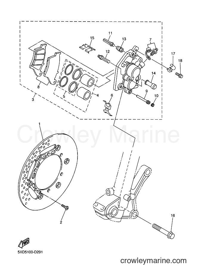 2006 Dirt Bike WR450F - WR450F (5TJD) [020] - FRONT BRAKE CALIPER