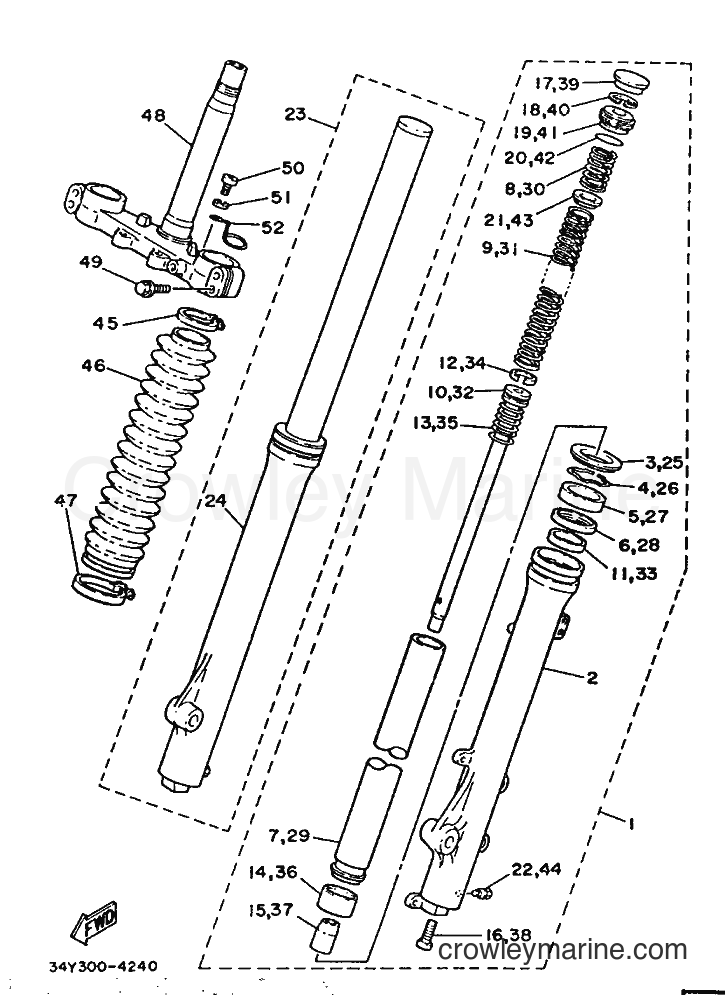 1987 Dirt Bike DT125 - DT125 (35E) [999] - FRONT FORK