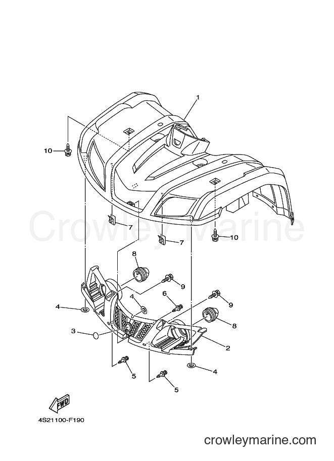 2009 ATV YFM350FWAN - YFM350FWAN (4S2F) [010] - FRONT FENDER