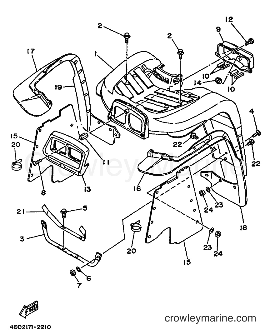 1994 ATV YFB250 - YFB250 (4BD9) [010] - FRONT FENDER
