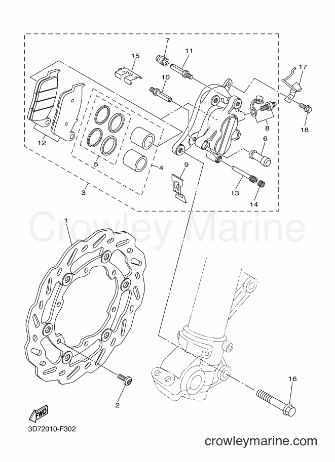 2012 Dirt Bike WR250X - WR250X (3D7A) [010] - FRONT BRAKE CALIPER