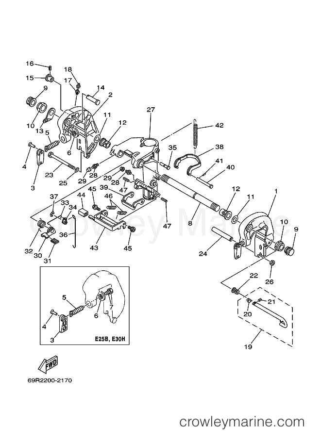 Yamaha Motors E25BMHS (69P9) [070] - BRACKET 1