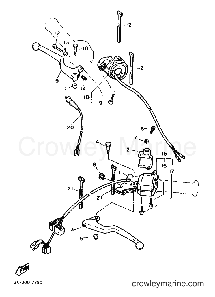 1987 Dirt Bike XT600 - XT600 (2KF) [999] - HANDLE SWITCH & LEVER