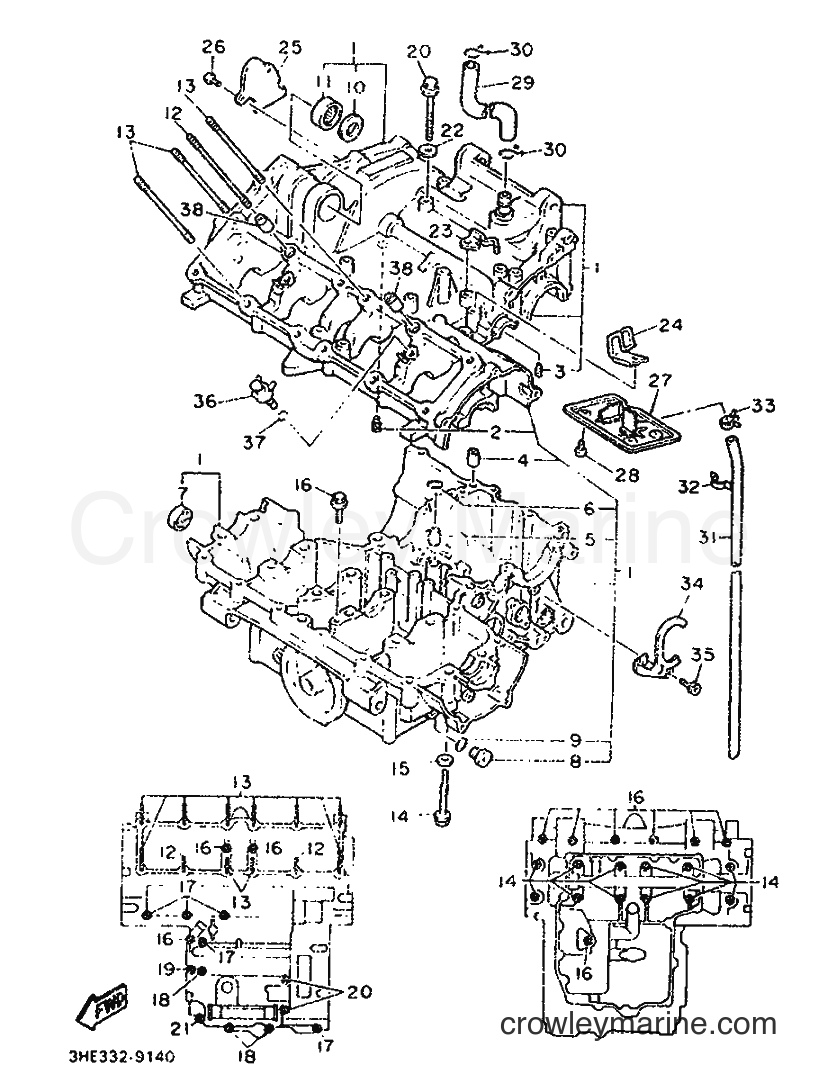 1990 Sport Bike FZR600 - FZR600 (3HH5) [010] - CRANKCASE