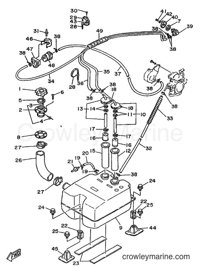 FUEL TANK 1990 WaveRunner WR650S WR650S (FK7) [999] Crowley Marine