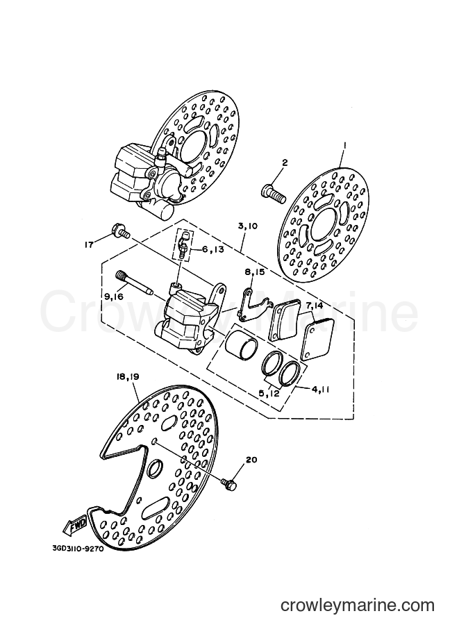 2003 ATV YF350X - YF350X (5NF8) [030] - FRONT BRAKE CALIPER
