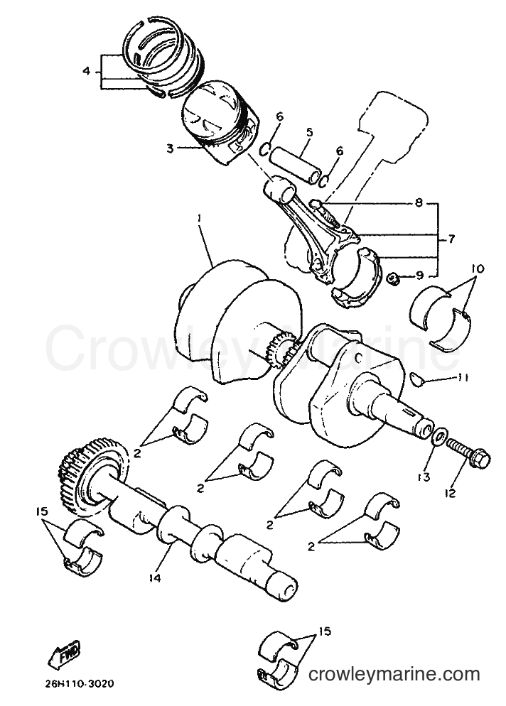 1990 Cruiser XVZ13TD - XVZ13TD (3JS2) [999] - CRANKSHAFT & PISTON
