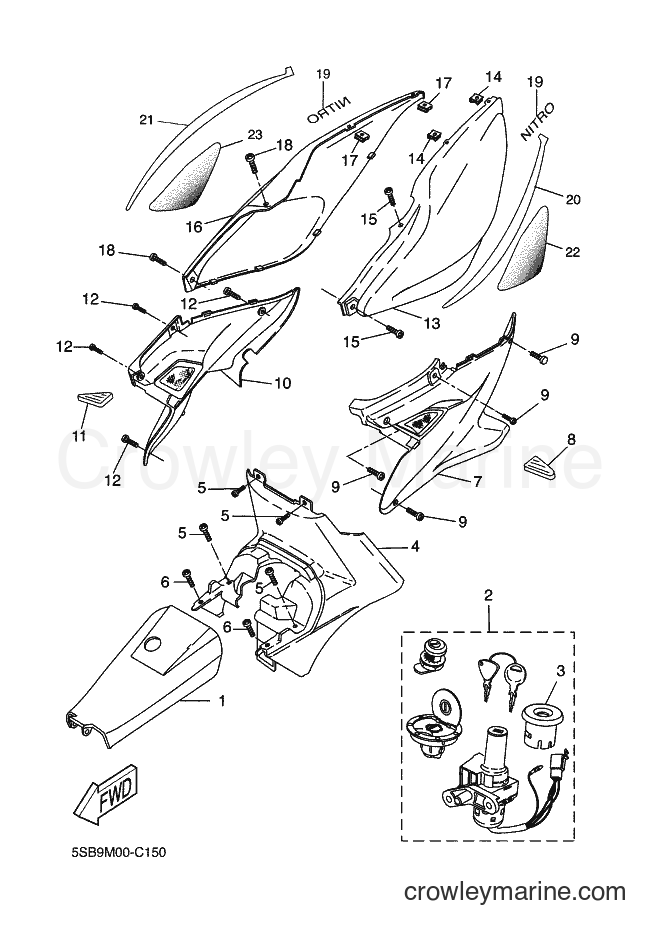 2004 Scooter YQ50L - YQ50L (5SB9) [010] - SIDE COVER