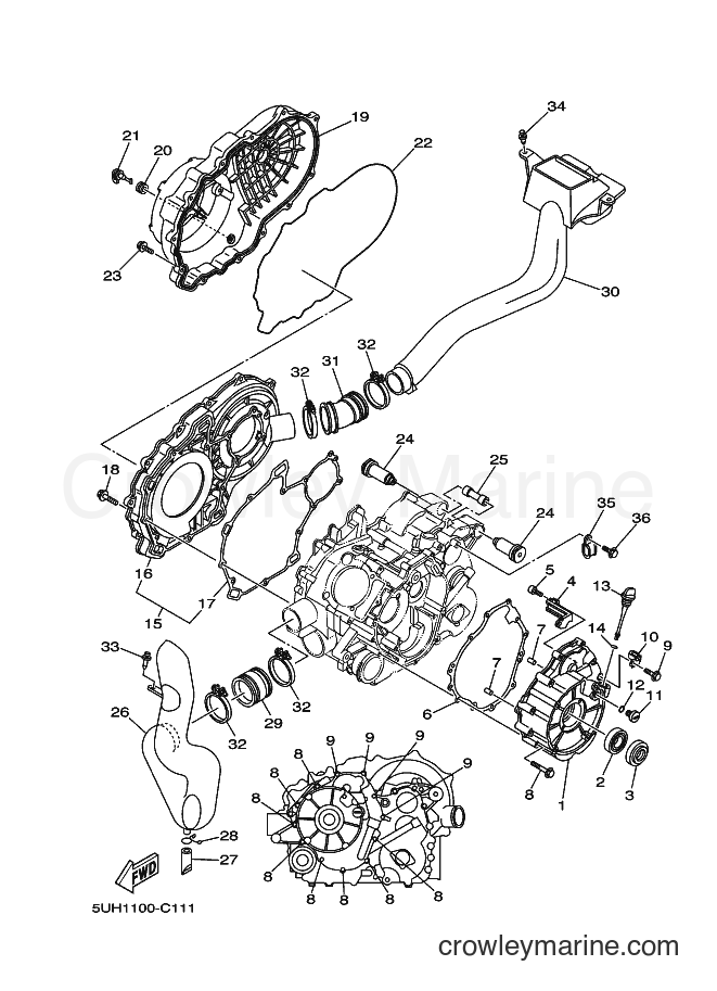 2009 ATV YFM350A - YFM350A (38D2) [030] - CRANKCASE COVER 1